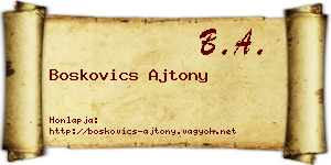 Boskovics Ajtony névjegykártya