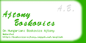 ajtony boskovics business card